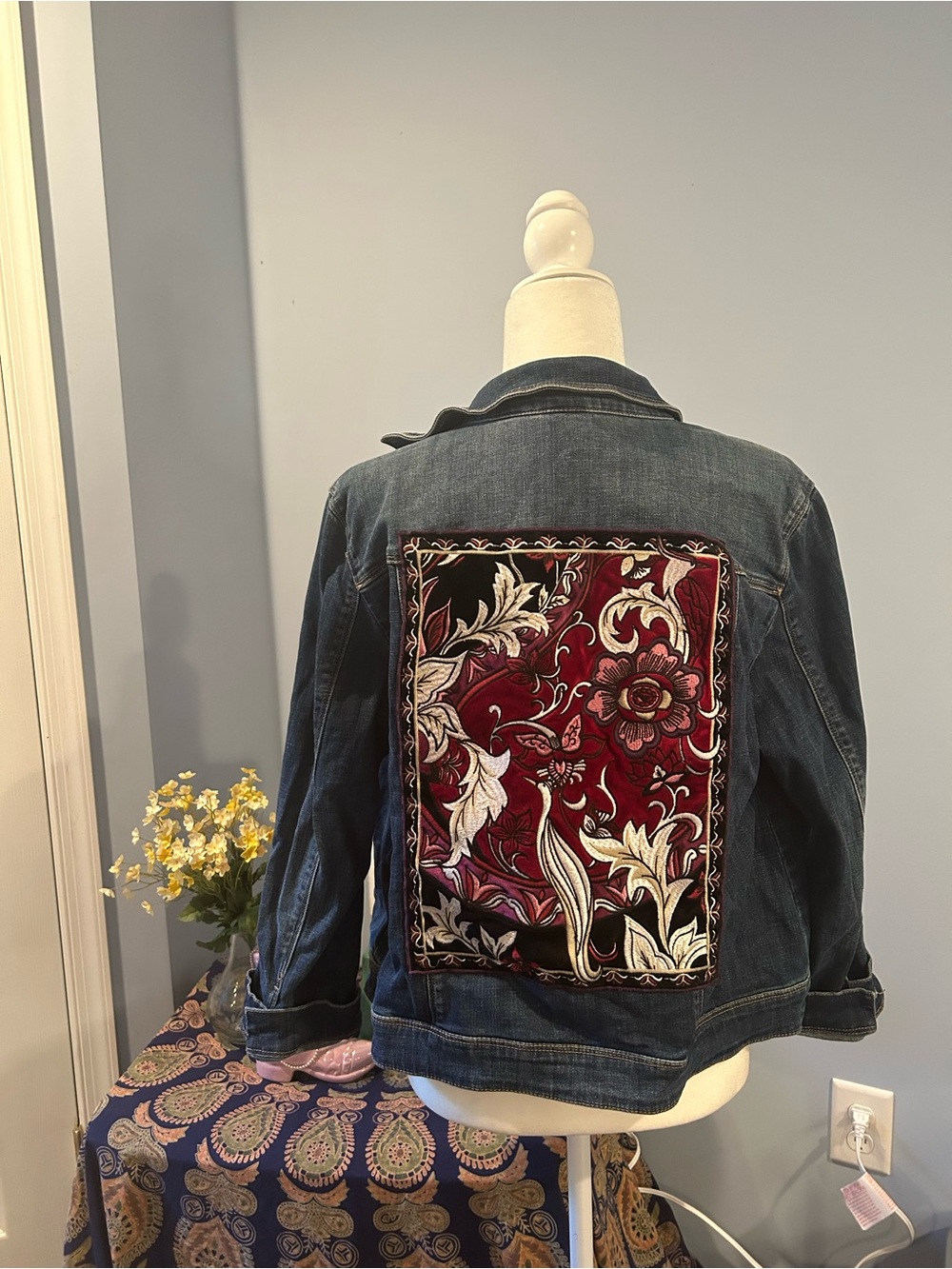embroidered vintage denim jacket